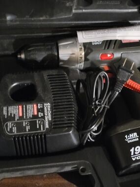 Corded/corded-look Electric Drill with Charger - Black & Silver